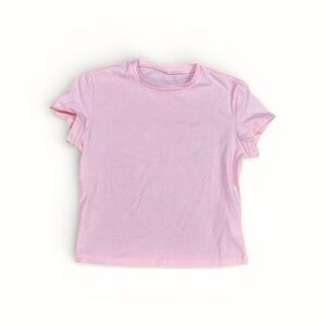 Pink Cropped Tee Shirt Women’s Size Small Soft Basic Crop Top EUC